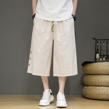 Breathable Cotton Blend Cropped Carrot Cut Mindful Meditation Pants
