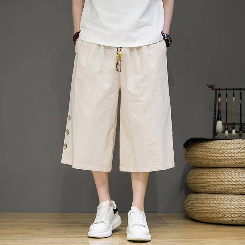 Breathable Cotton Blend Cropped Carrot Cut Mindful Meditation Pants