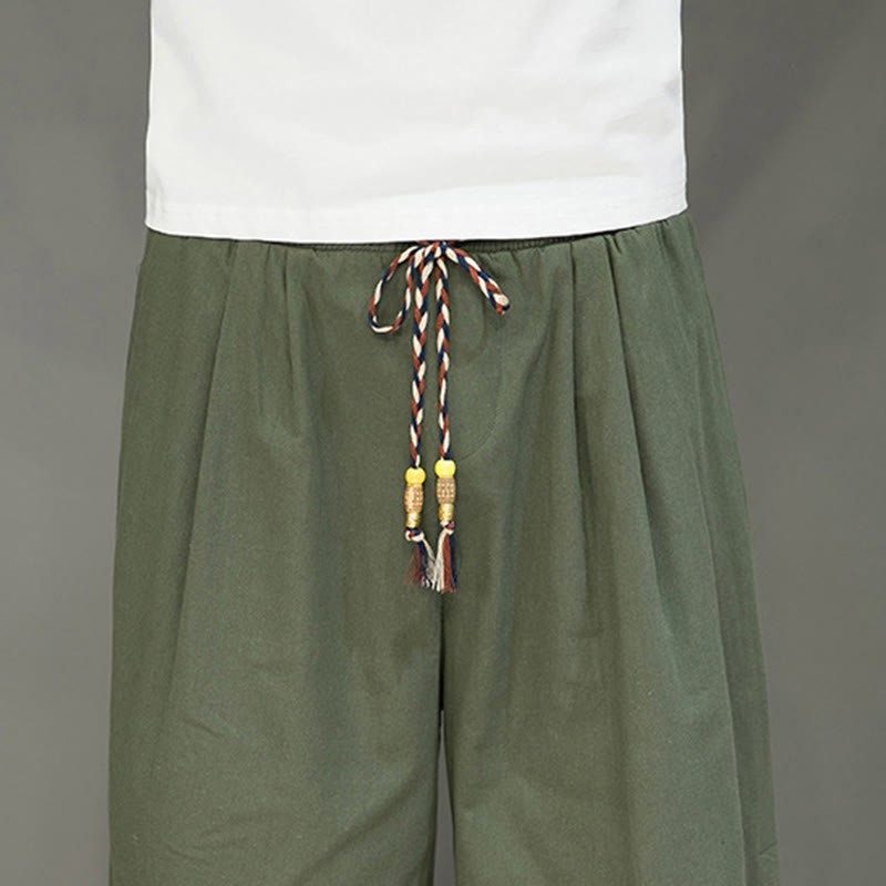 Breathable Cotton Blend Cropped Carrot Cut Mindful Meditation Pants