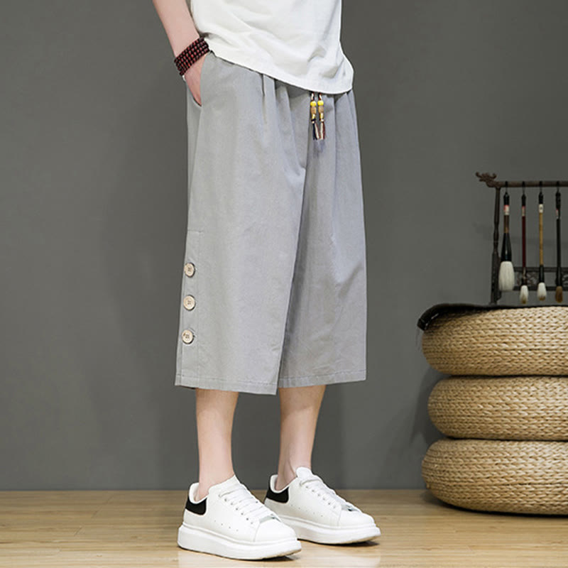 Breathable Cotton Blend Cropped Carrot Cut Mindful Meditation Pants