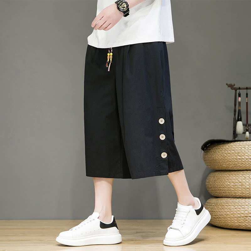 Breathable Cotton Blend Cropped Carrot Cut Mindful Meditation Pants
