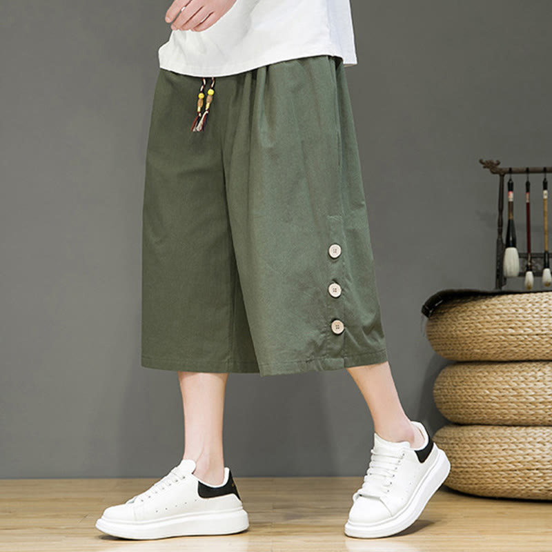 Breathable Cotton Blend Cropped Carrot Cut Mindful Meditation Pants