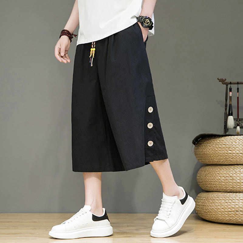 Breathable Cotton Blend Cropped Carrot Cut Mindful Meditation Pants