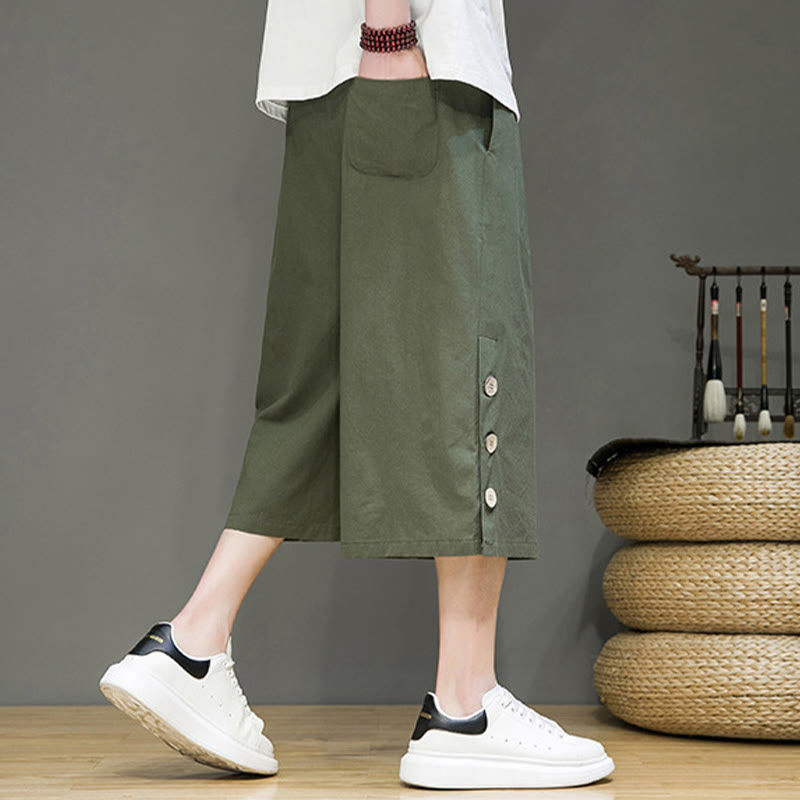 Breathable Cotton Blend Cropped Carrot Cut Mindful Meditation Pants