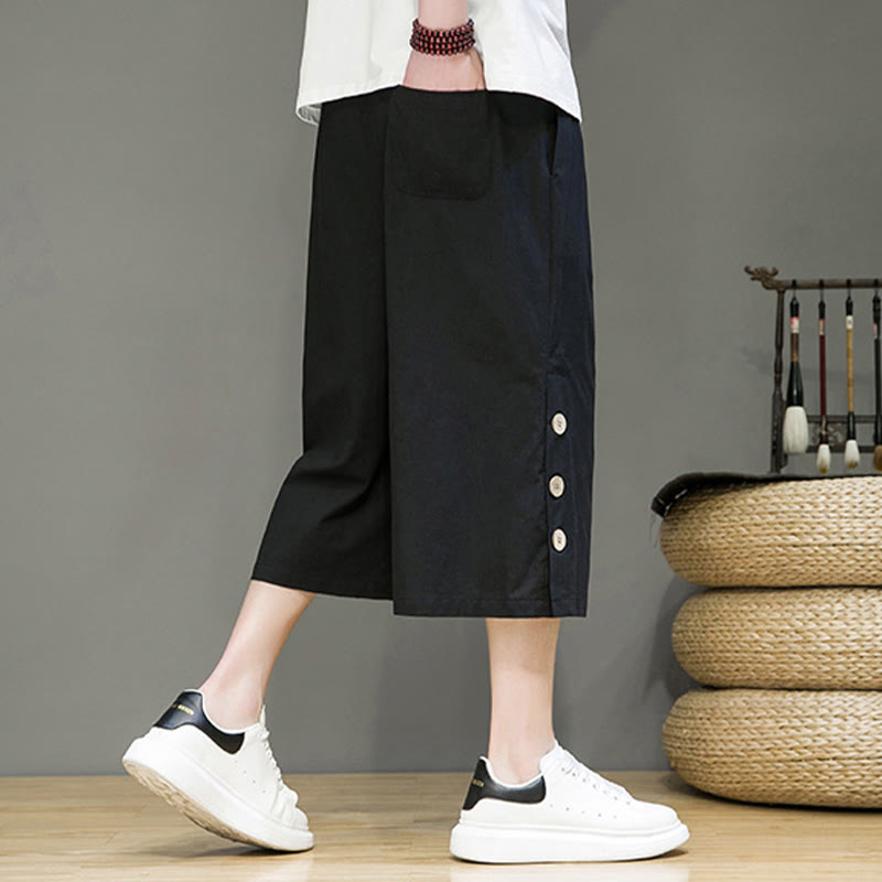 Breathable Cotton Blend Cropped Carrot Cut Mindful Meditation Pants