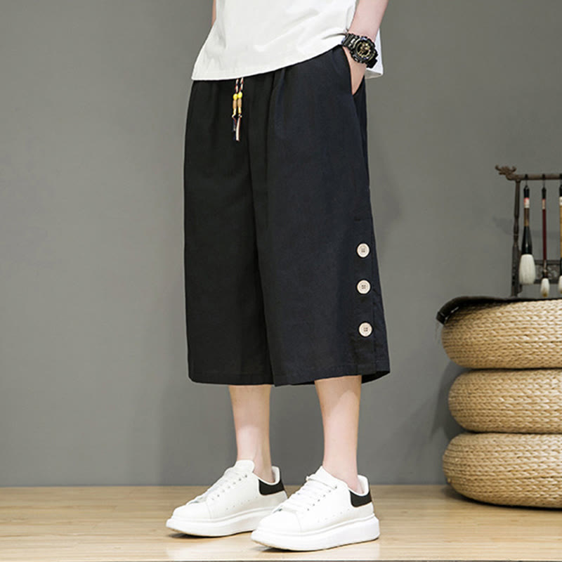 Breathable Cotton Blend Cropped Carrot Cut Mindful Meditation Pants