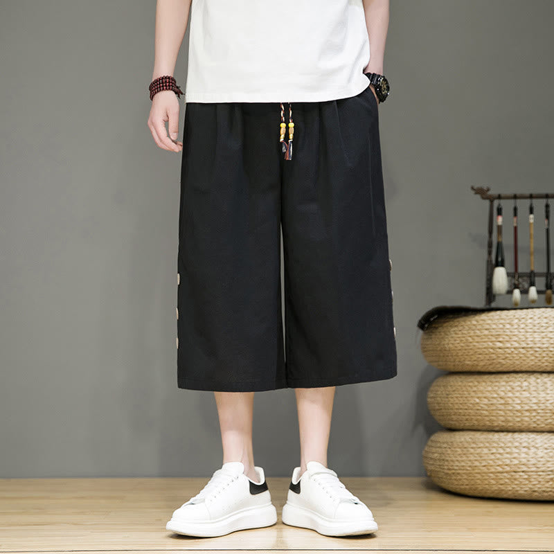 Breathable Cotton Blend Cropped Carrot Cut Mindful Meditation Pants