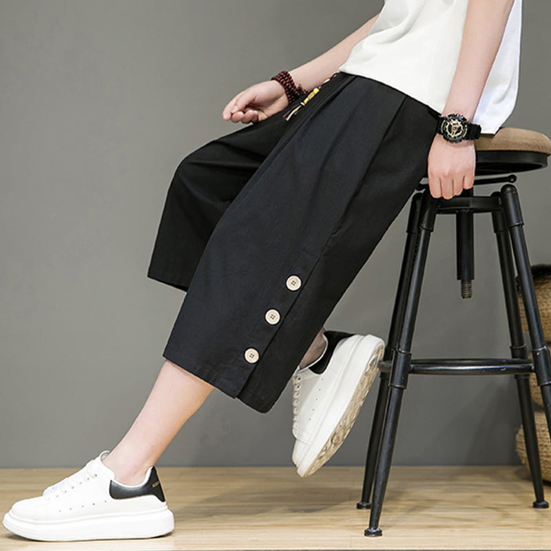Breathable Cotton Blend Cropped Carrot Cut Mindful Meditation Pants