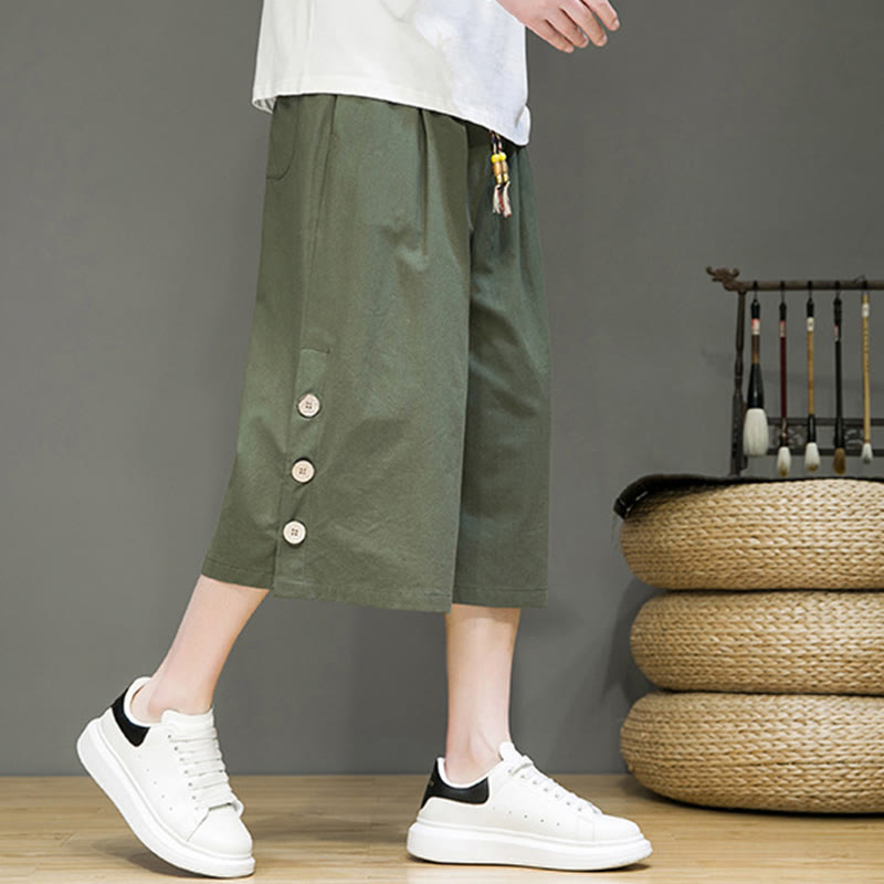 Breathable Cotton Blend Cropped Carrot Cut Mindful Meditation Pants