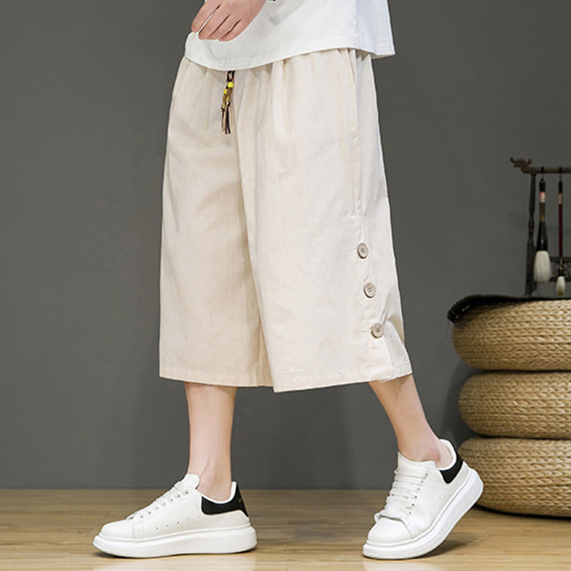 Breathable Cotton Blend Cropped Carrot Cut Mindful Meditation Pants