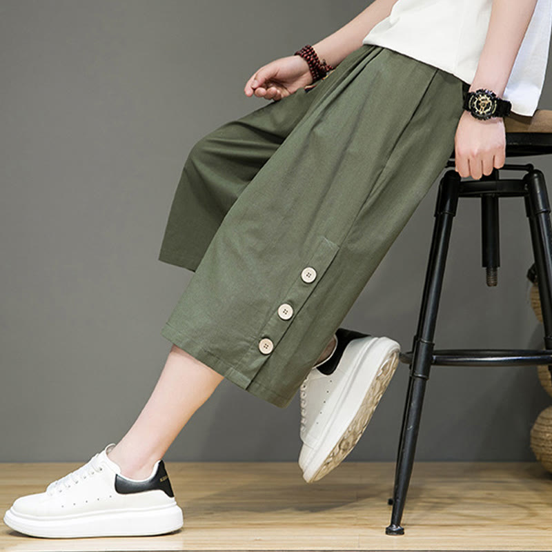 Breathable Cotton Blend Cropped Carrot Cut Mindful Meditation Pants