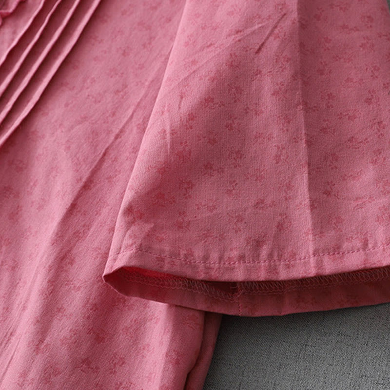 Breathable Cotton Linen Relaxed Grounding Midi Dress with Pockets