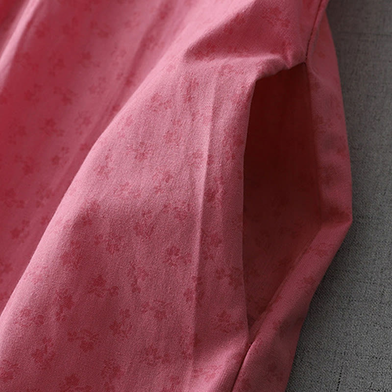 Breathable Cotton Linen Relaxed Grounding Midi Dress with Pockets