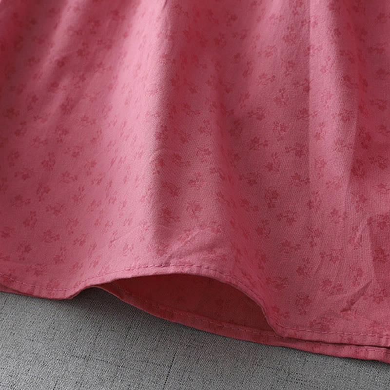 Breathable Cotton Linen Relaxed Grounding Midi Dress with Pockets