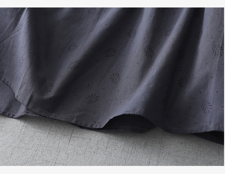 Breathable Cotton Linen Relaxed Grounding Midi Dress with Pockets