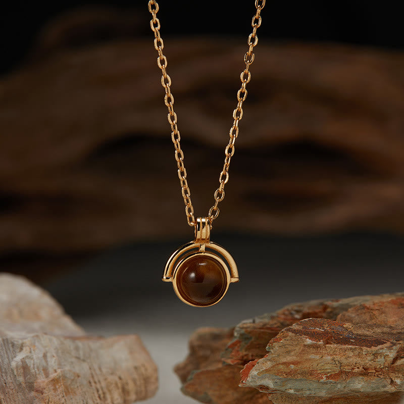 Red Agate Tiger Eye Aquamarine Moonstone 925 Sterling Silver Confidence Necklace Pendant