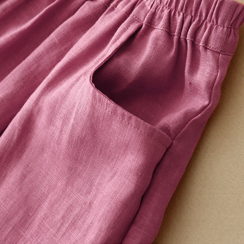 Breathable Cotton Tapered Ankle-Length Meditation Pants