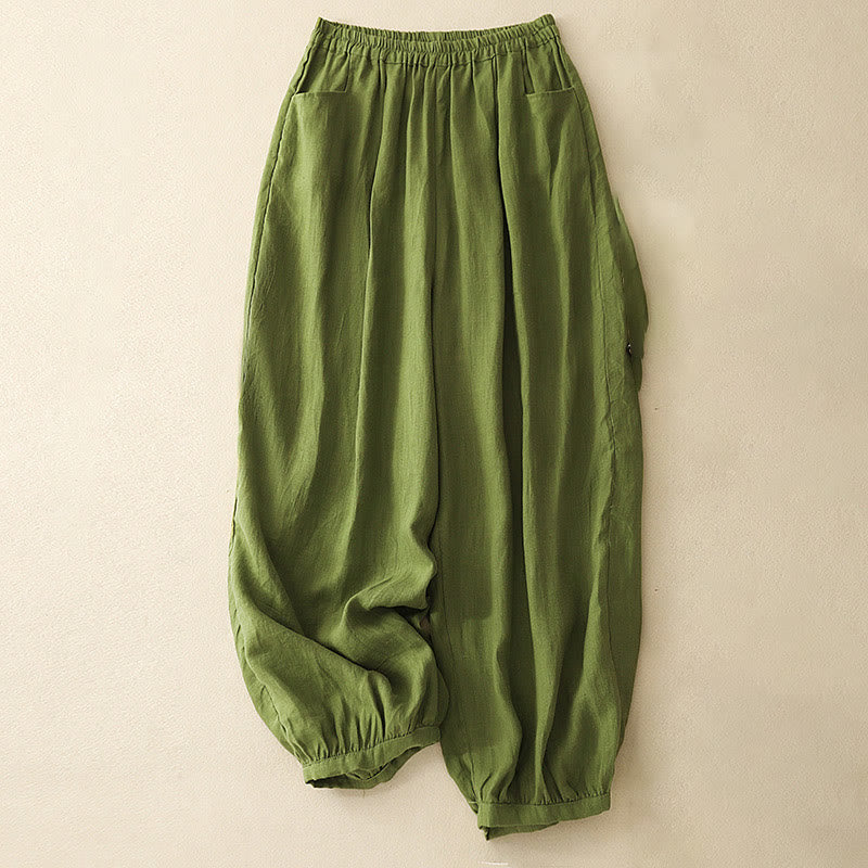 Breathable Cotton Tapered Ankle-Length Meditation Pants