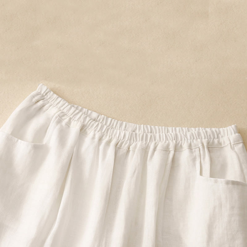 Breathable Cotton Tapered Ankle-Length Meditation Pants