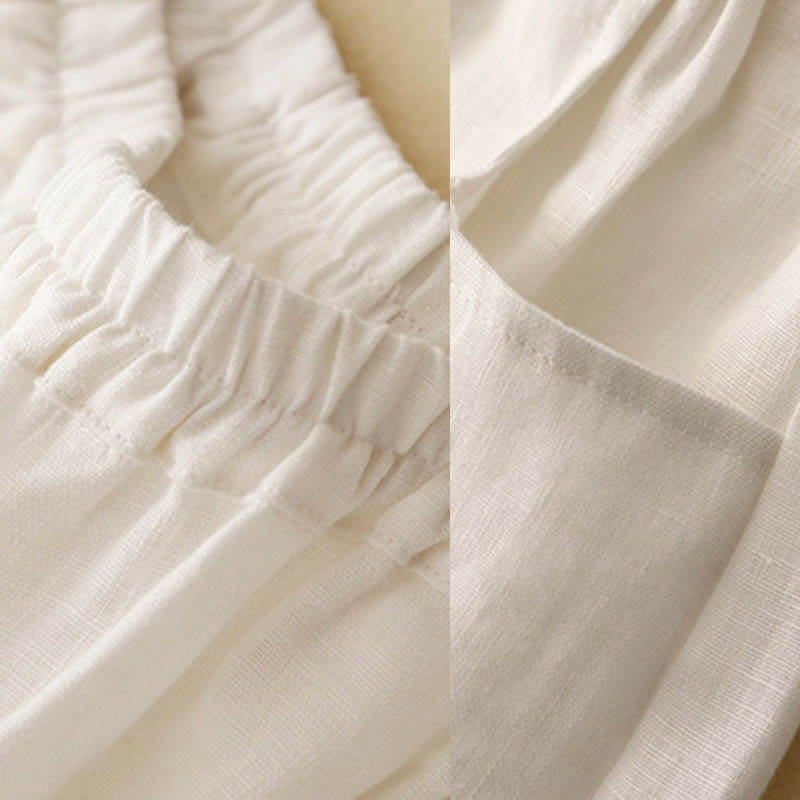 Breathable Cotton Tapered Ankle-Length Meditation Pants