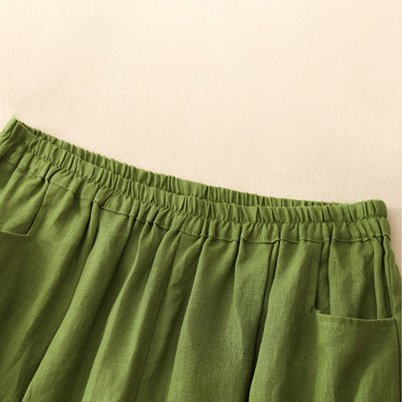 Breathable Cotton Tapered Ankle-Length Meditation Pants