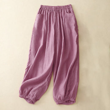 Breathable Cotton Tapered Ankle-Length Meditation Pants