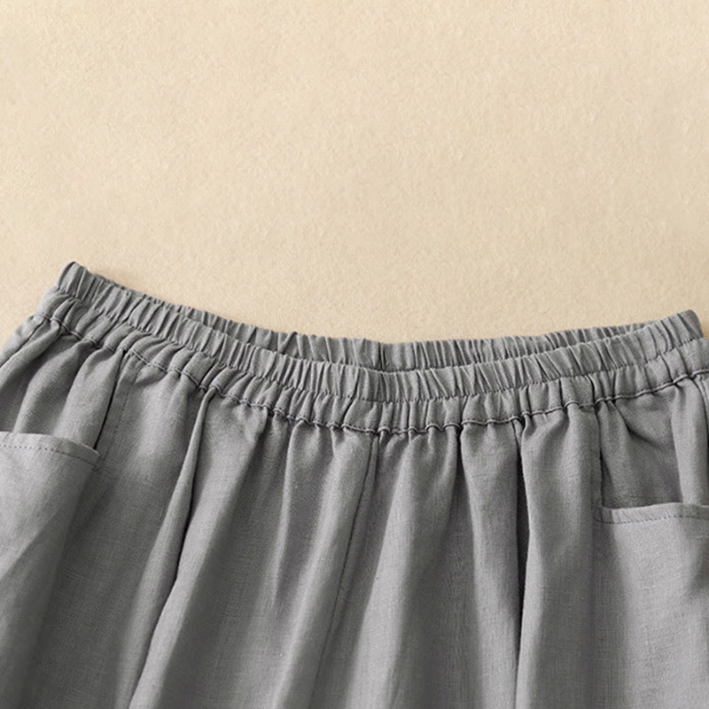 Breathable Cotton Tapered Ankle-Length Meditation Pants