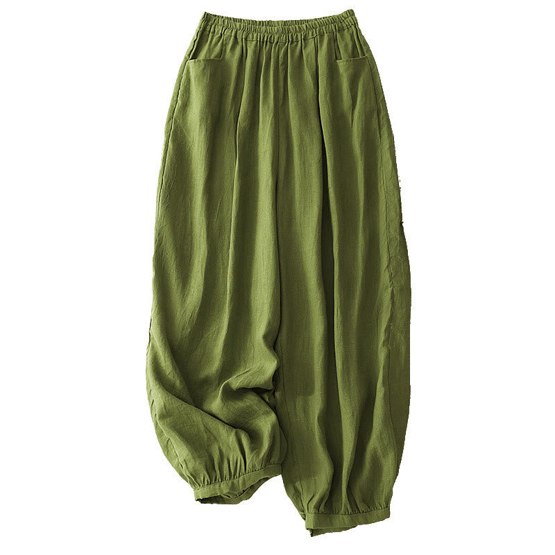 Breathable Cotton Tapered Ankle-Length Meditation Pants