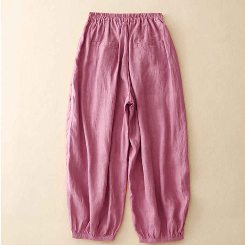 Breathable Cotton Tapered Ankle-Length Meditation Pants