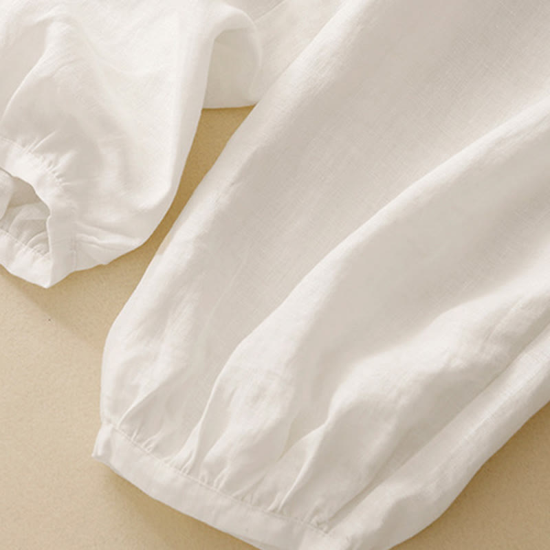 Breathable Cotton Tapered Ankle-Length Meditation Pants