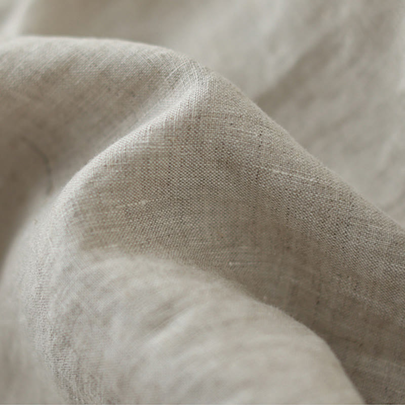 Commute Retro Plain Lace Patchwork Design 7-8 Length Women's Wide Leg Cotton Pants With Pockets