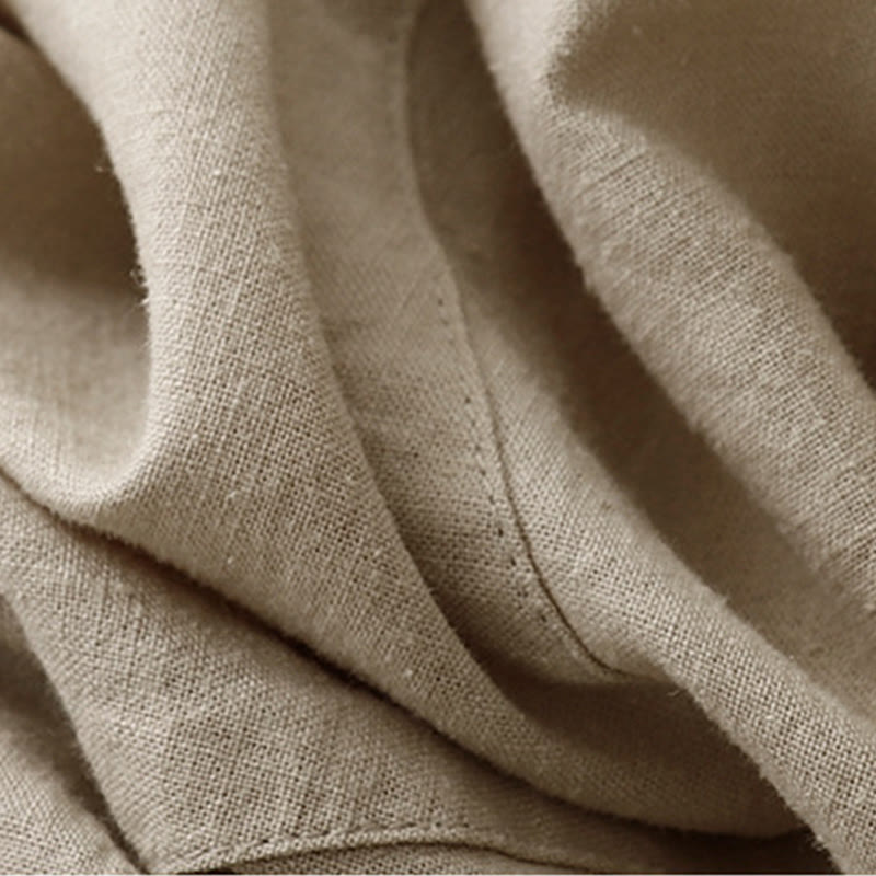 Commute Casual Pure Color Women's Wide Leg Cotton Cropped Pants With Pockets