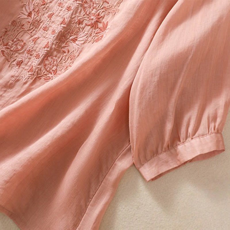 Cotton Linen V-Neck Mindful Movement Shirt