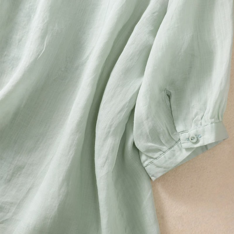 Cotton Linen V-Neck Mindful Movement Shirt