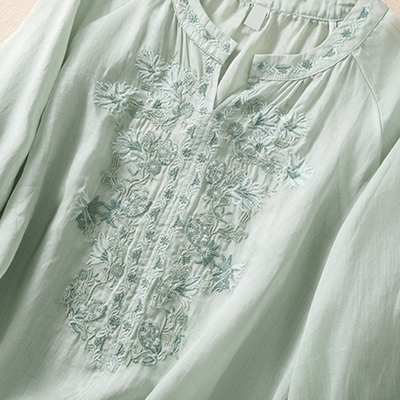 Cotton Linen V-Neck Mindful Movement Shirt