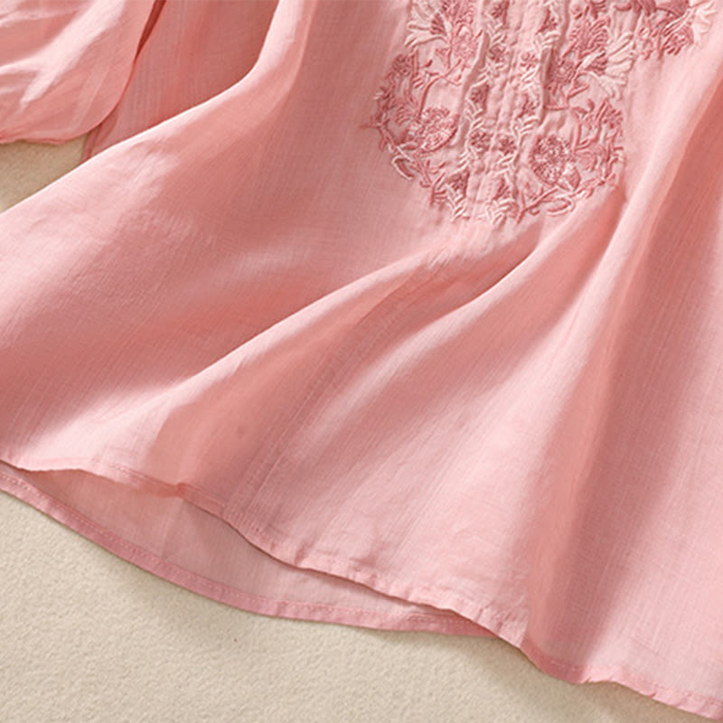 Cotton Linen V-Neck Mindful Movement Shirt