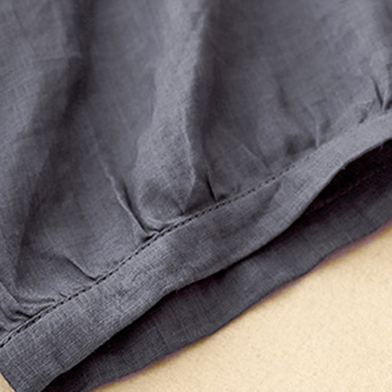 Tactile Cotton Viscose Three-Quarter Sleeve Meditation Shirt
