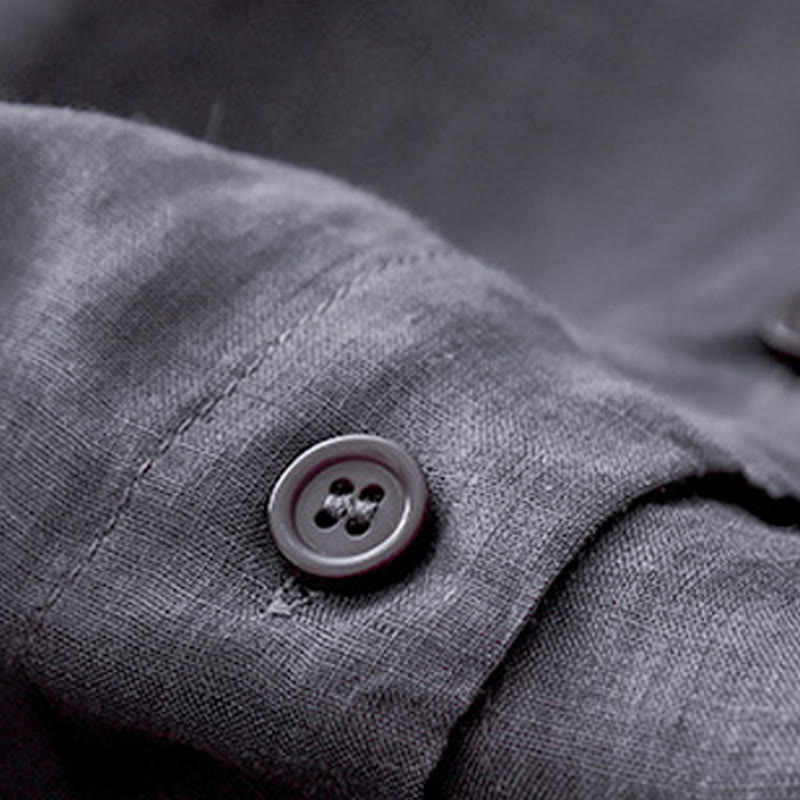 Tactile Cotton Viscose Three-Quarter Sleeve Meditation Shirt