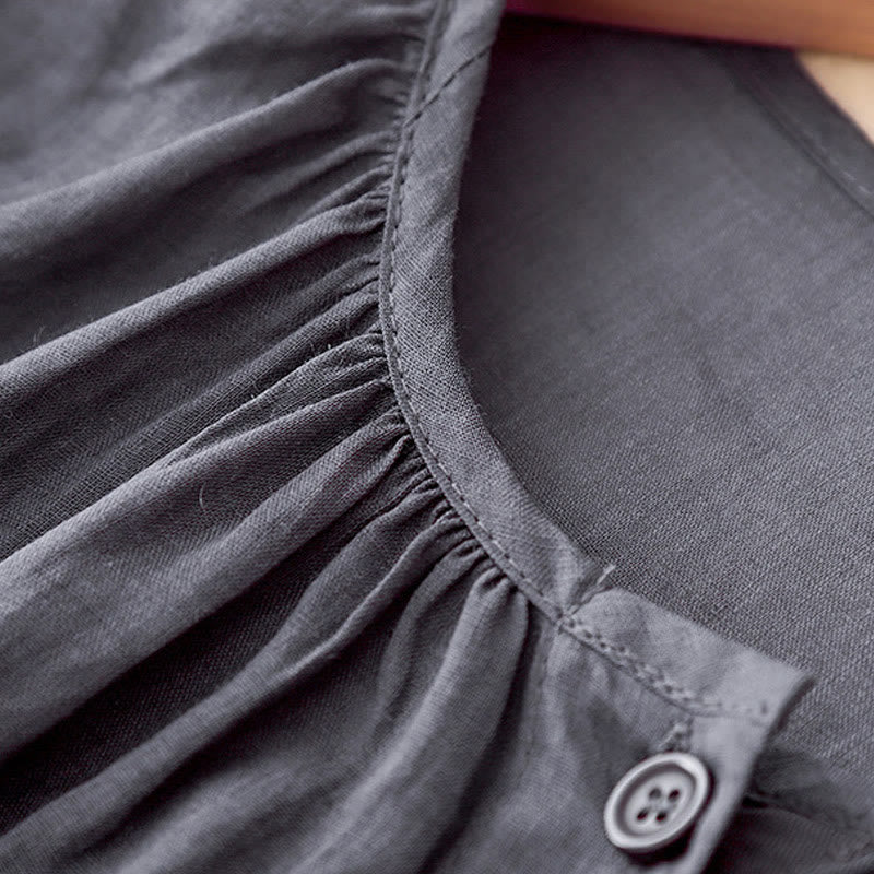 Tactile Cotton Viscose Three-Quarter Sleeve Meditation Shirt