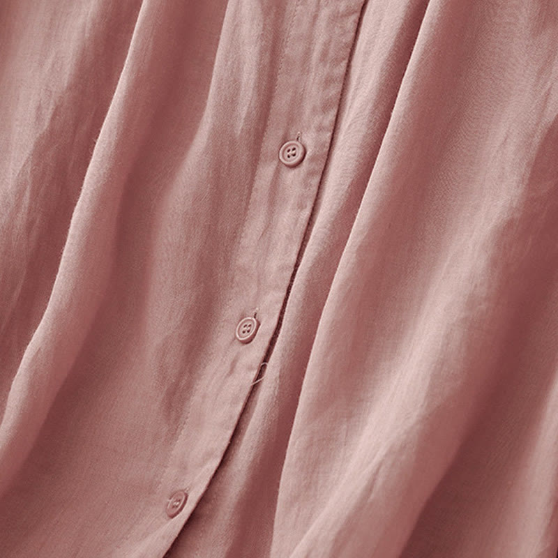 Tactile Cotton Viscose Three-Quarter Sleeve Meditation Shirt
