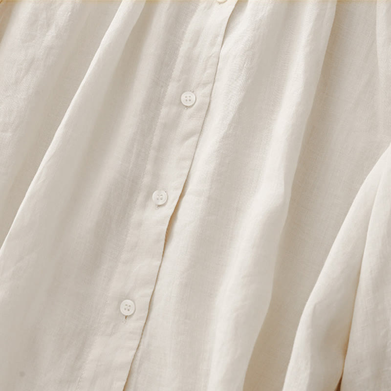Tactile Cotton Viscose Three-Quarter Sleeve Meditation Shirt