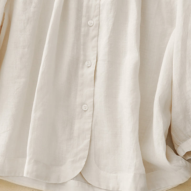 Tactile Cotton Viscose Three-Quarter Sleeve Meditation Shirt