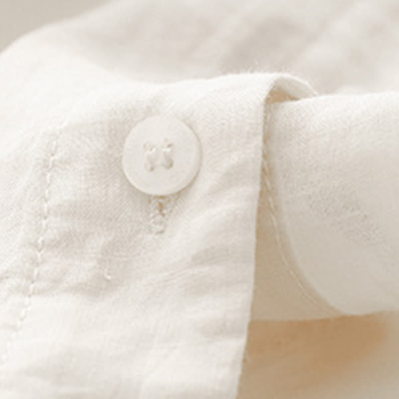 Tactile Cotton Viscose Three-Quarter Sleeve Meditation Shirt