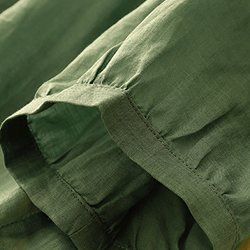 Tactile Cotton Viscose Three-Quarter Sleeve Meditation Shirt