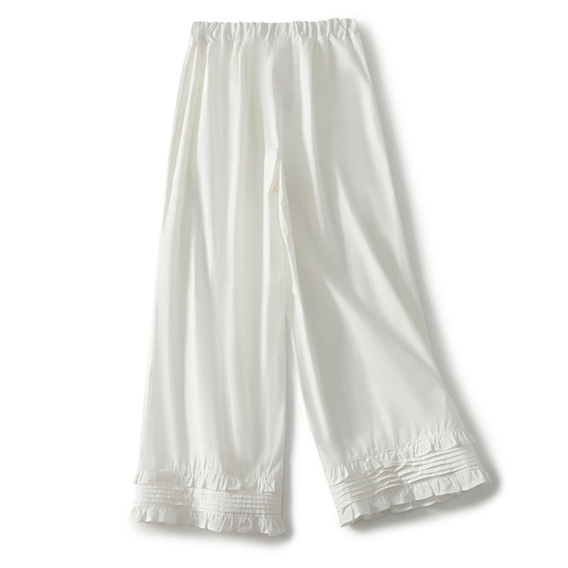 Tactile Cotton Linen Wide-Leg Mindful Movement Pants with Pockets