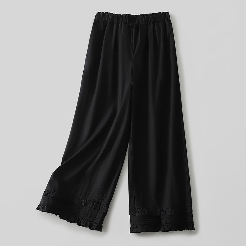 Tactile Cotton Linen Wide-Leg Mindful Movement Pants with Pockets