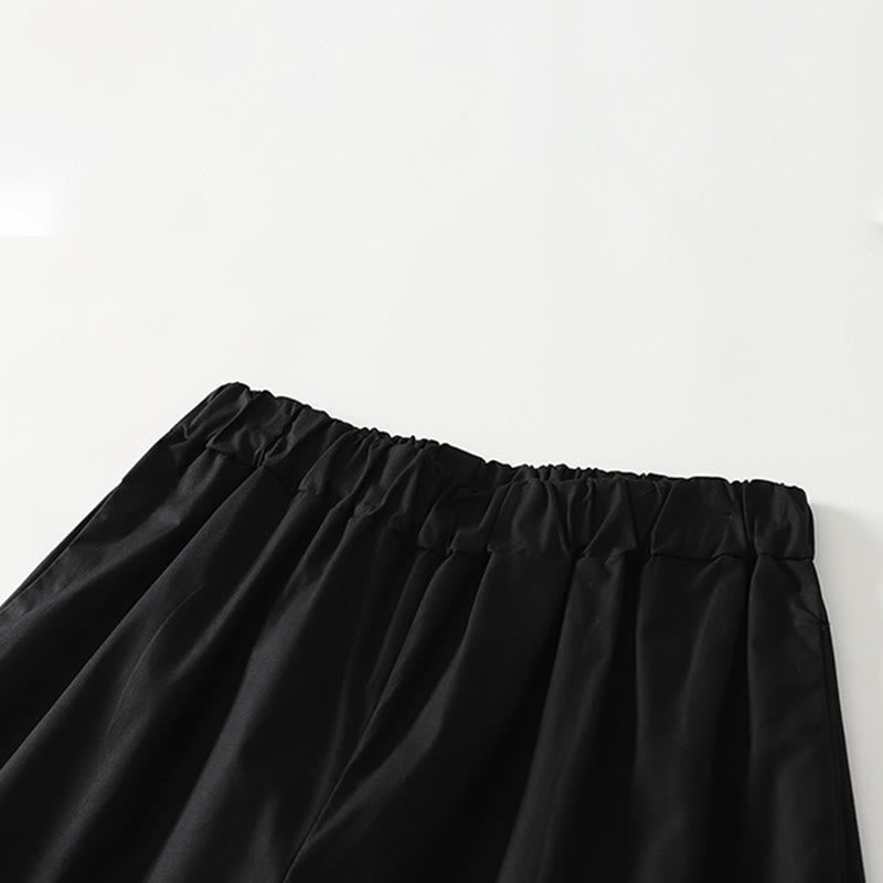 Tactile Cotton Linen Wide-Leg Mindful Movement Pants with Pockets