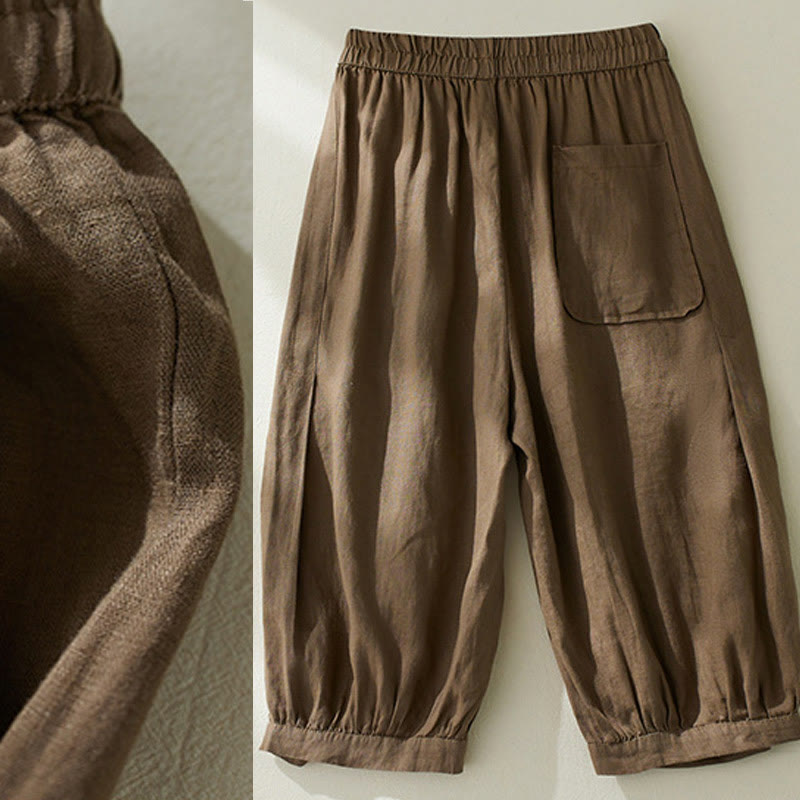 Tactile Cotton Linen High-Waist Grounding Harem Pants