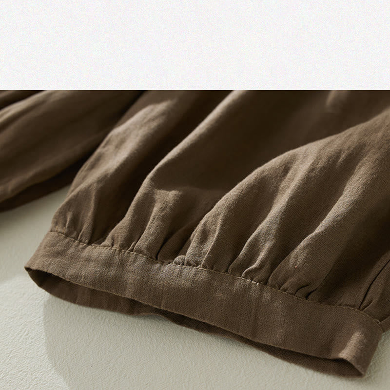 Tactile Cotton Linen High-Waist Grounding Harem Pants
