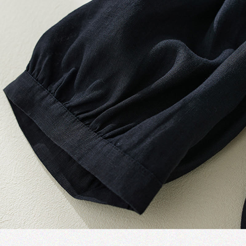 Tactile Cotton Linen High-Waist Grounding Harem Pants